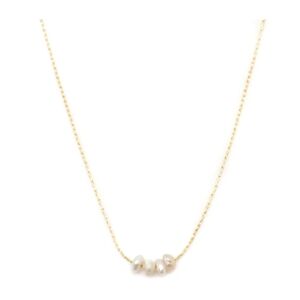 18K Gold Plated Chain Necklace with Pearls